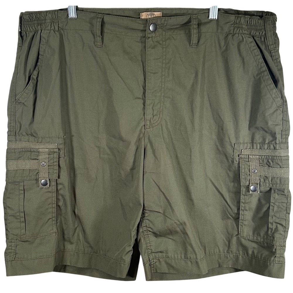 Haband Travelers Men's Size 42 Olive Green Cargo Shorts Elastic Waist Utility